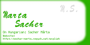 marta sacher business card